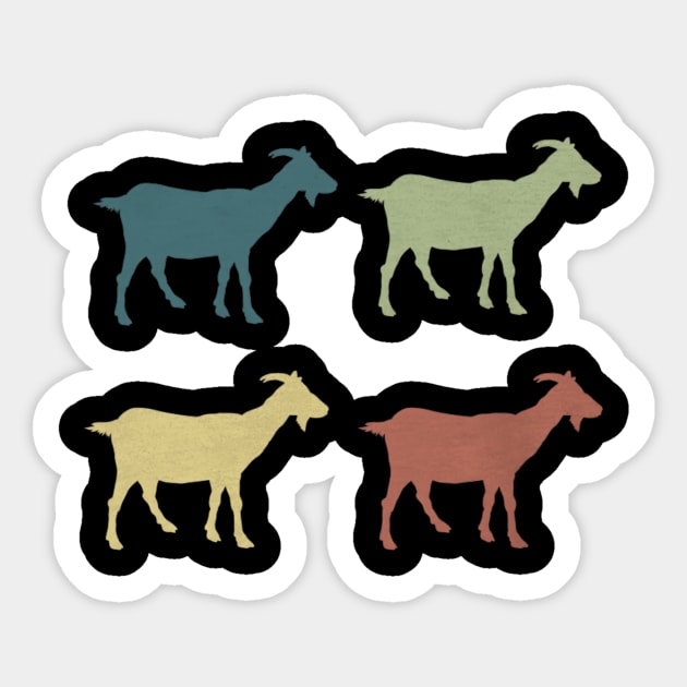 Retro Goat Silhouette Goats Love Sticker by yangho
